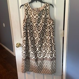 Anne Klein Sz 14W sleeveless cotton shift dress GUC B71A